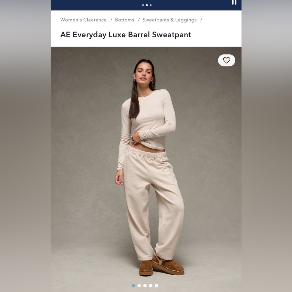 American Eagle Outfitters Cream Sweatpants
